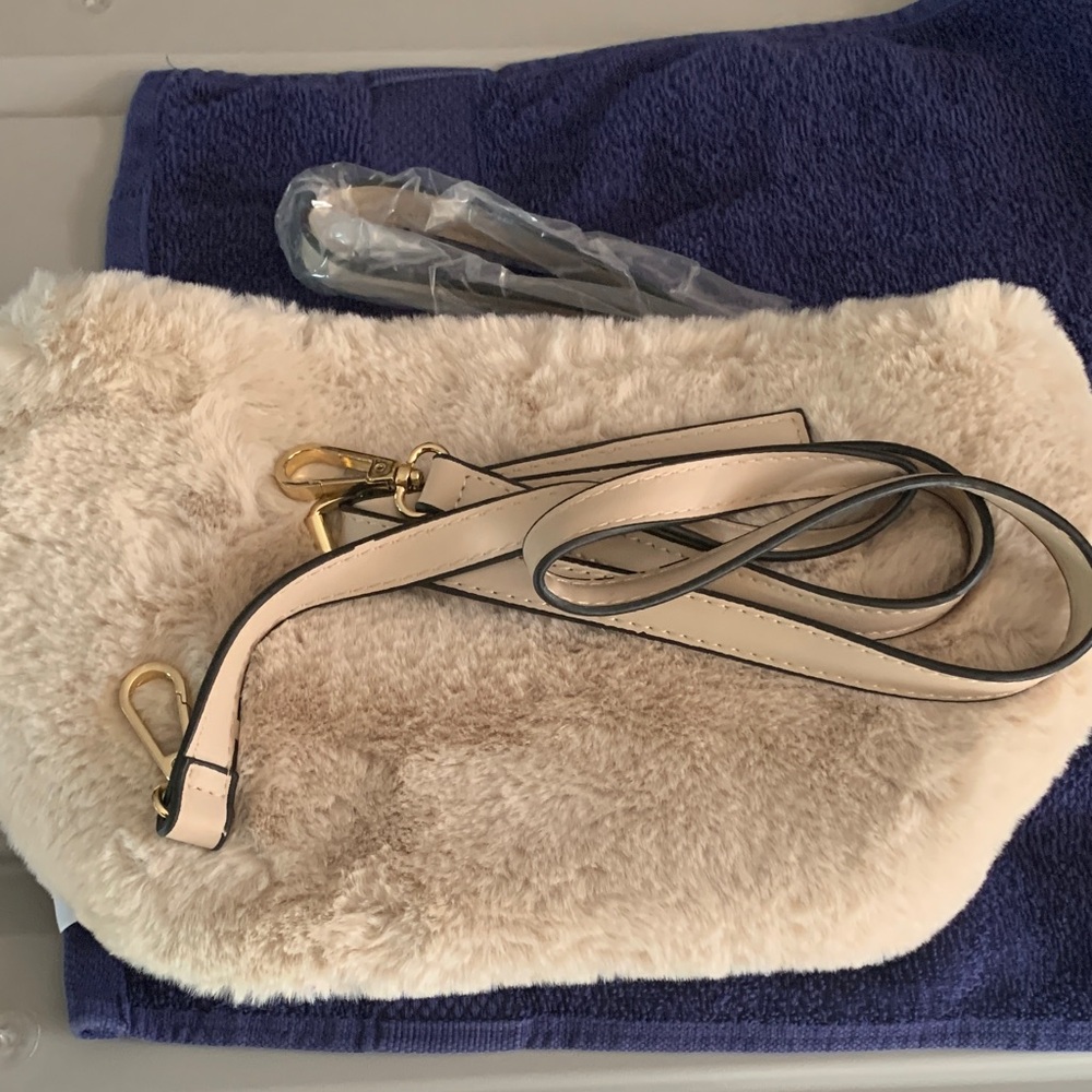 Cream Faux Fur purse